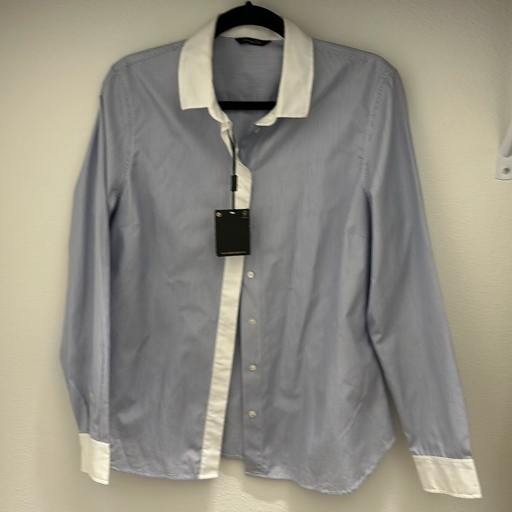 Massimo Dutti striped long sleeve button down shirt